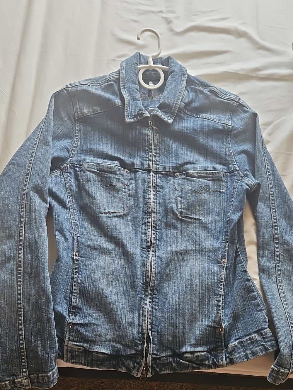 Silver Jeans Medium Blue Denim Zip Jacket
